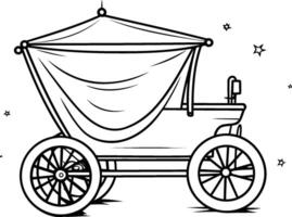 Vintage carriage icon. Outline illustration of vintage carriage icon for web vector