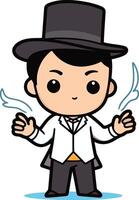 Magician - Cute Cartoon Man Illustration vector