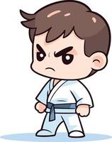 Karate Boy - Cute Cartoon Illustration vector