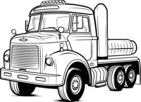 Truck with a trailer on a white background. vector