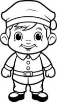 Leprechaun - Black and White Cartoon Illustration. vector