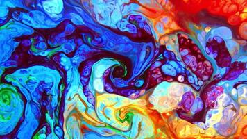 Abstract Timeless of Art Paints Spreading Colorful Footage. video