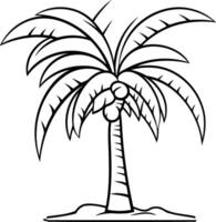 Palm tree icon. Outline illustration of palm tree icon for web vector