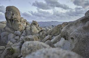 Detail of the rock formation of the southern Sardinian coasts photo