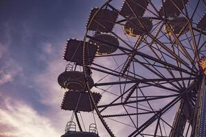 Ferris wheel funfair sunset photo