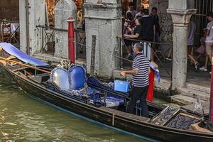 VENICE ITALY 2 JULY 2020 Gondolier in Venice photo