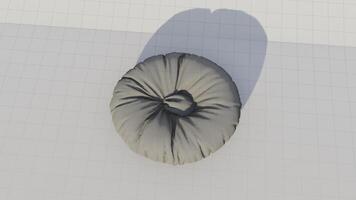 3d rendering round beanbag on blueprint photo