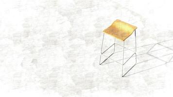 3d representación despertar taburete y bar silla en bosquejo foto