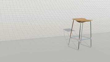 3d rendering barstool on blueprint background photo