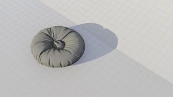 3d rendering round beanbag on blueprint photo