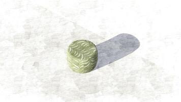 3d rendering round pouf on sketch photo
