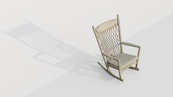 3d rendering wooden rocking chair photo