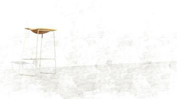 3d rendering wake stool and bar chair on sketch photo