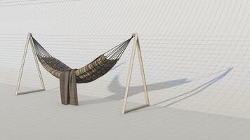 3D illustration of a relaxing hammock photo
