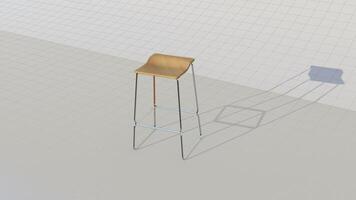 3d rendering barstool on blueprint background photo