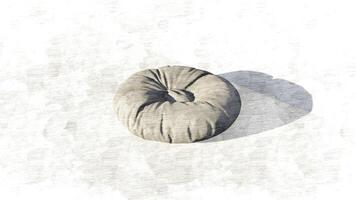 3d rendering round beanbag on sketch photo