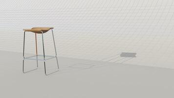 3d rendering barstool on blueprint background photo