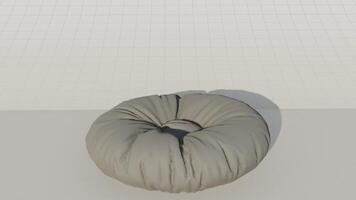 3d rendering round beanbag on blueprint photo