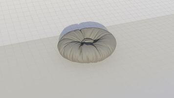 3d rendering round beanbag on blueprint photo