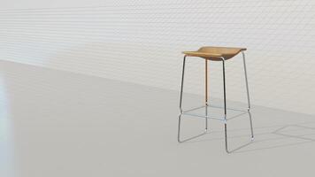 3d rendering barstool on blueprint background photo