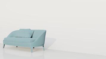 3d rendering modern minimalist blue sofa photo