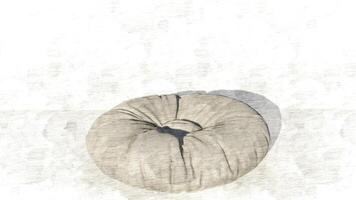 3d rendering round beanbag on sketch photo