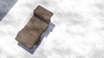 3d rendering a lounge sofa with a backrest on only one side and a coffee table attached on sketch photo