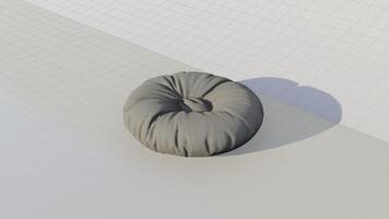 3d rendering round beanbag on blueprint photo