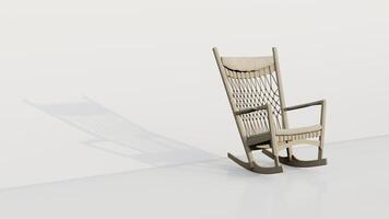 3d rendering wooden rocking chair photo