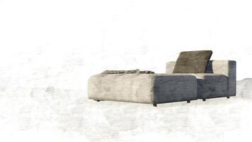 3d rendering velvet sofa beige photo