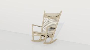 3d rendering wooden rocking chair photo