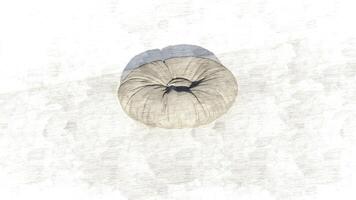 3d rendering round beanbag on sketch photo