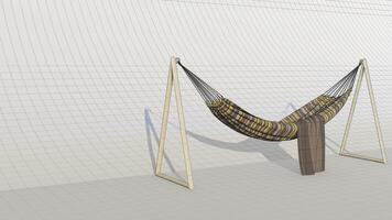 3D illustration of a relaxing hammock photo