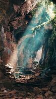 pierre la grotte avec l'eau et rochers video