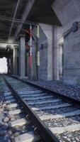 Abandoned Train Track With Red Light video