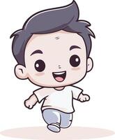 Cute baby boy cartoon illustration. Isolated on white background. vector