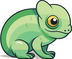 Cute cartoon chameleon isolated on white background. vector