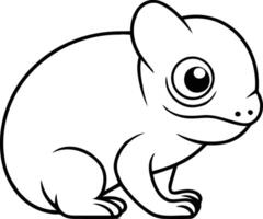 Cute cartoon chameleon isolated on white background. vector