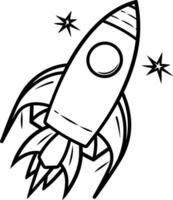 illustration of a tattoo style rocket starting a new business project. vector