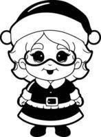 linda dibujos animados Papa Noel claus personaje aislado en blanco antecedentes. vector