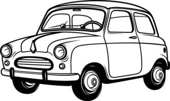 Retro car isolated on white background. Hand drawn illustration. vector