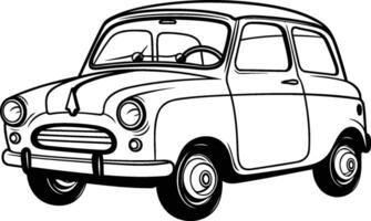 retro coche aislado en blanco antecedentes. mano dibujado ilustración. vector