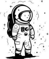 Astronaut in space suit. Hand drawn illustration for your design vector