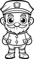 linda dibujos animados policía oficial personaje mascota ilustración. vector