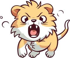 Lion Cartoon Mascot Illustration Isolated on White Background vector