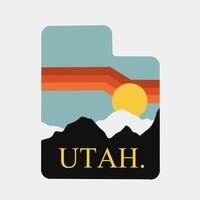 sticker of utah national park with simple design vector