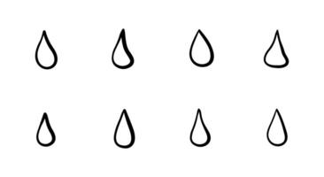 Doodle water drops of different shapes. Hand drawn sketch illustration of droplets or tears. for print, web, mobile and infographics vector