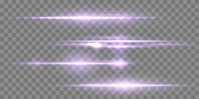 Purple lens flares set. Sun flash with rays or spotlight. Violet glow flare light effect. vector