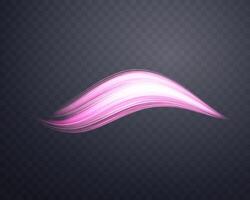 Glowing pink lines. Neon realistic energy speed. Abstract light effect vector