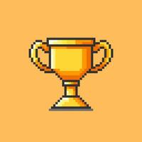 Trophy pixel art. illustration design vector